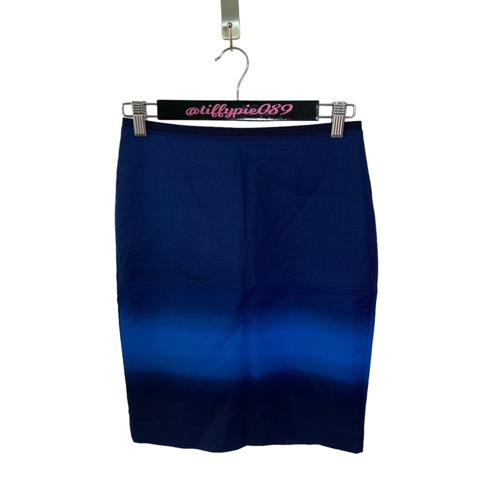 NWT LOFT Skirt Dip Dye Pencil Midi Blue Size 2 Petite
